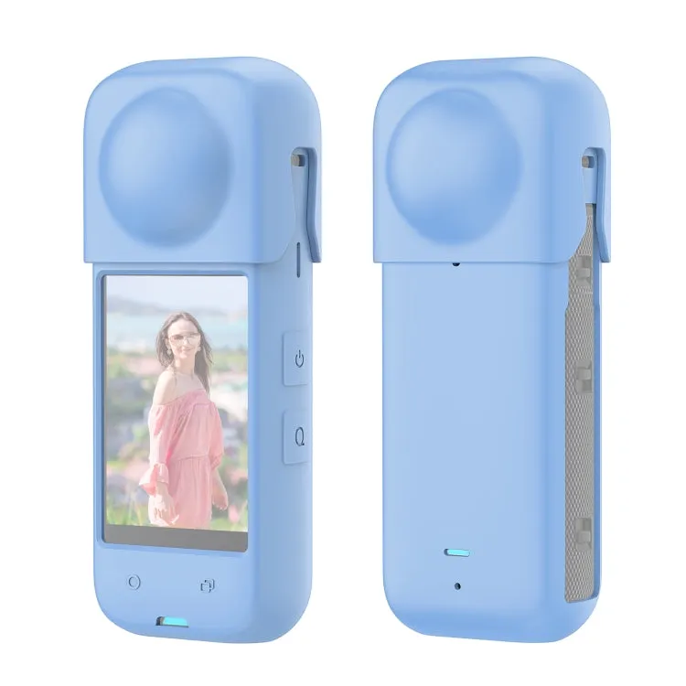 For Insta360 X4 PULUZ Full Body Dust-proof Silicone Protective Case (Blue)