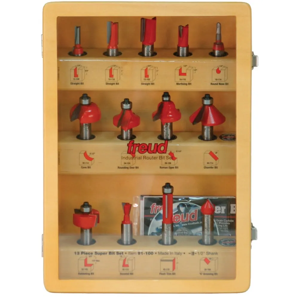 Freud 13 Piece Industrial Router Bit Set