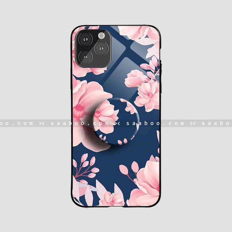 Glossy Protective Case With Rose Flower