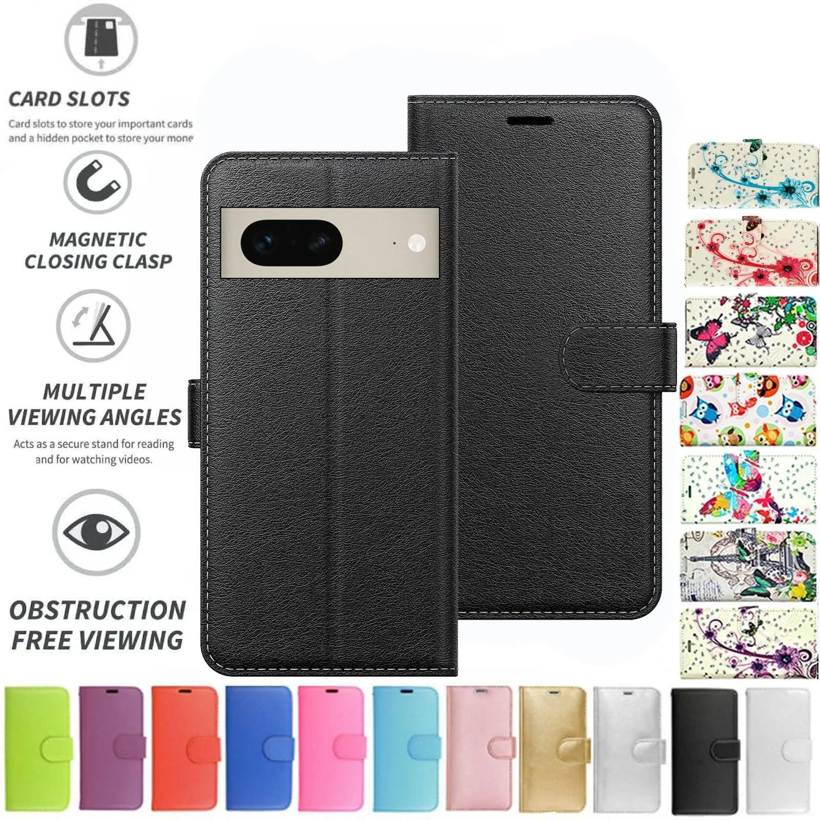 Google Pixel 7  Flip Folio Book Wallet Case