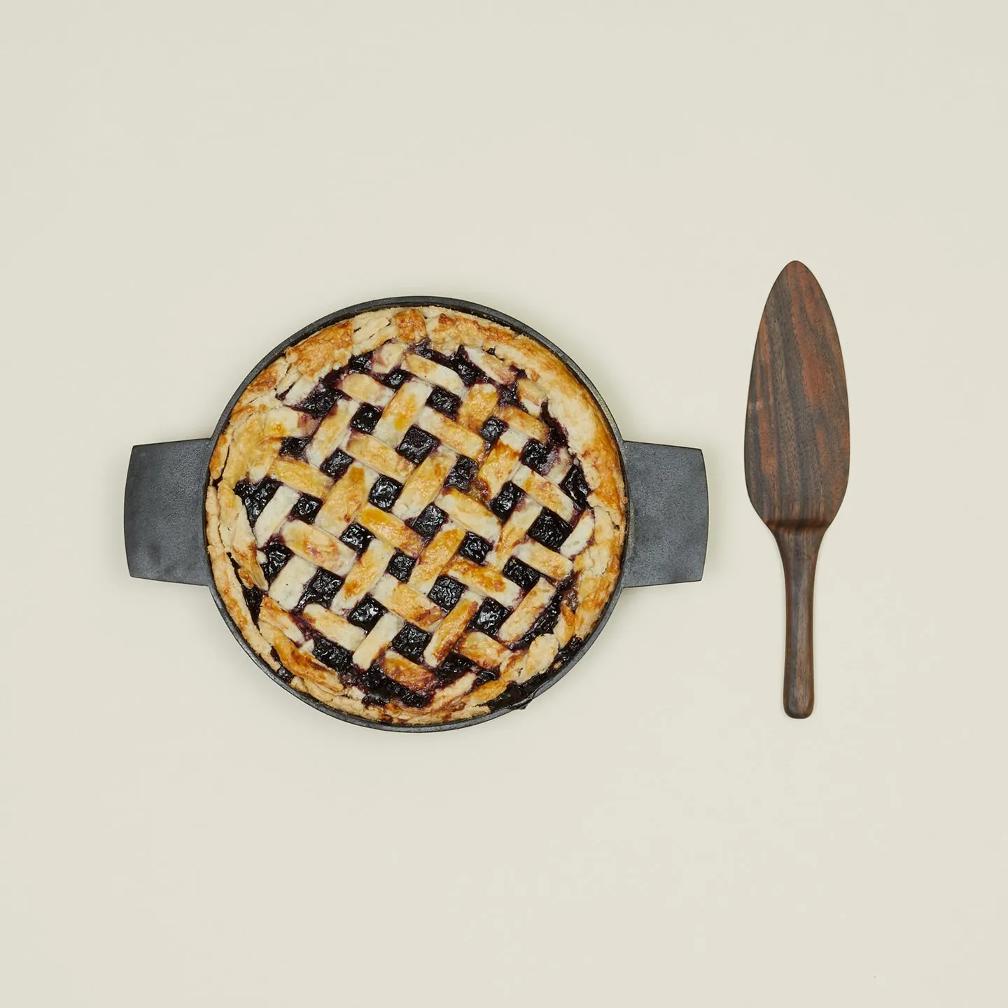 Hand Carved Walnut Pie Server