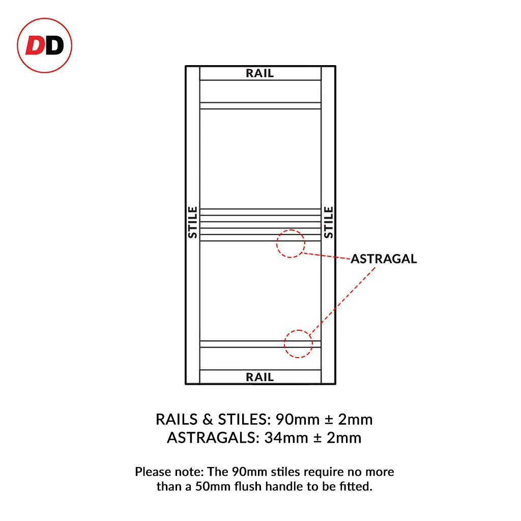 Handmade Eco-Urban® Colorado 6 Panel Single Absolute Evokit Pocket Door DD6436 - Colour & Size Options