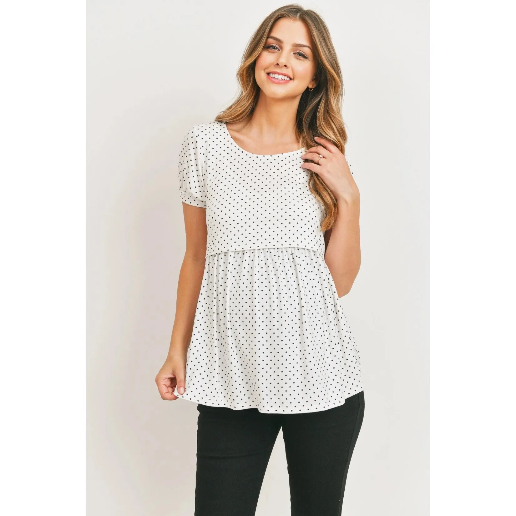 Hello Miz Lift Top with Back Button Maternity/Nursing Top