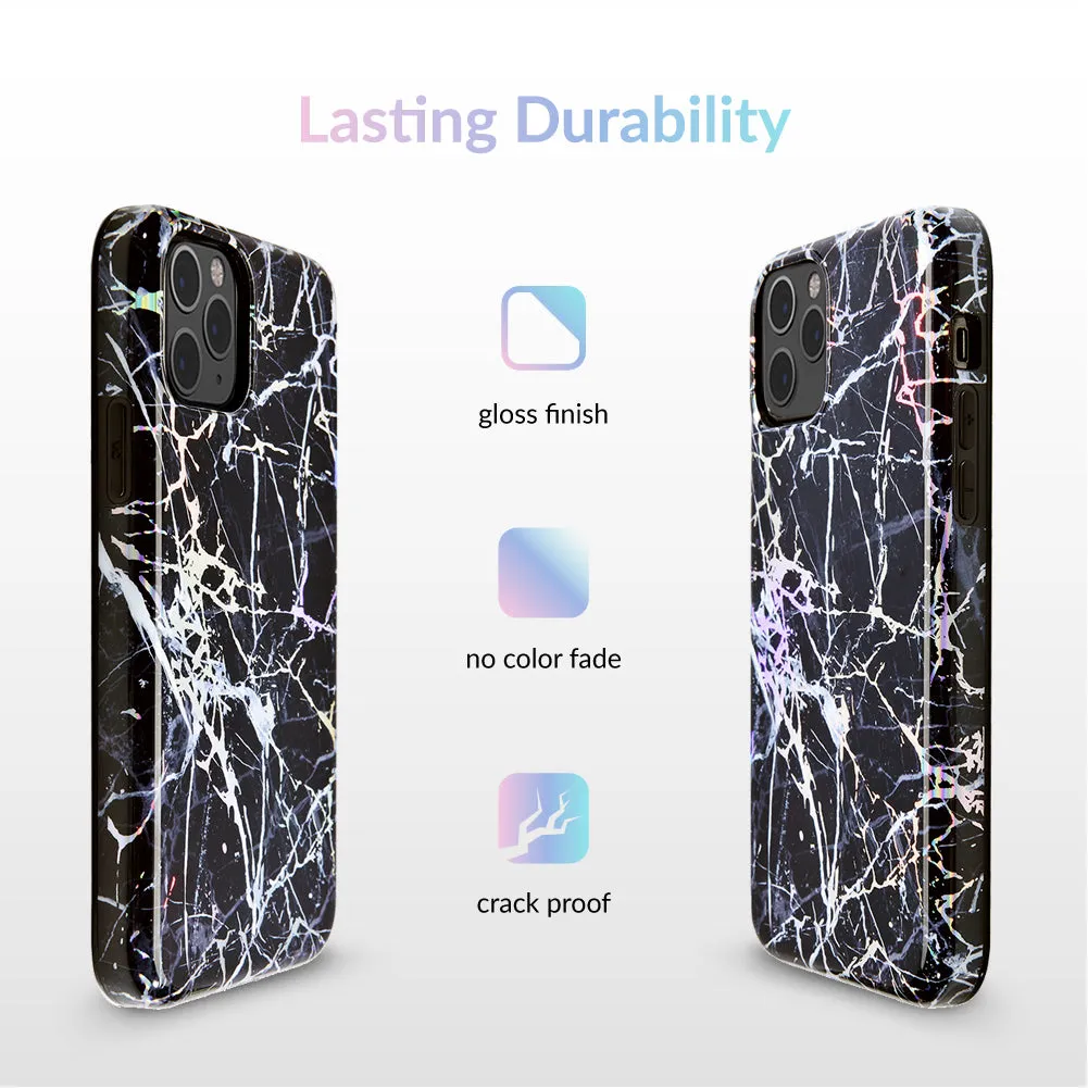 Holo Black Marble iPhone Case