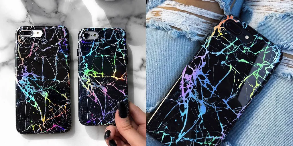 Holo Black Marble iPhone Case