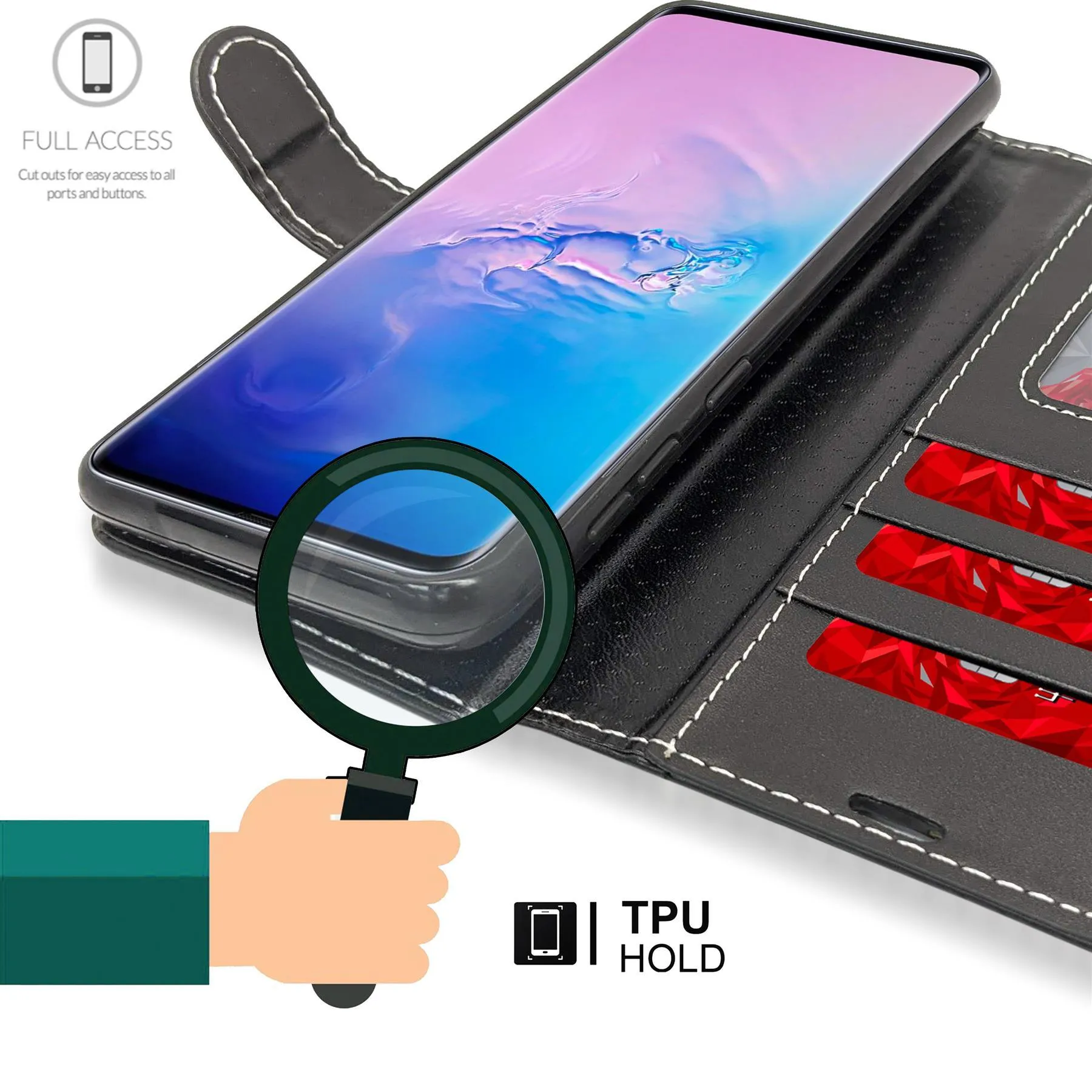 Honor 10 Flip Folio Book Wallet Case