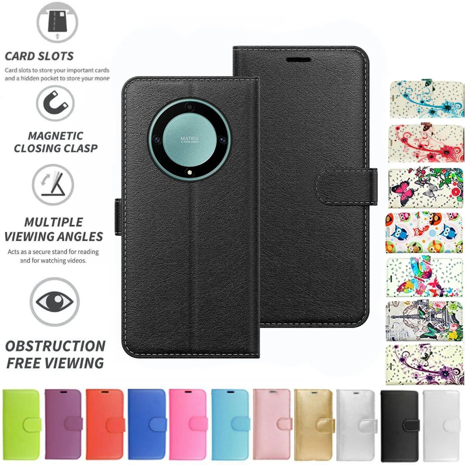 Honor Magic 5 Lite Flip Folio Book Wallet Case