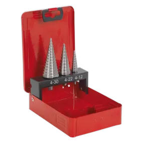 HSS M2 Step Drill Bit Set 3pc Double Flute