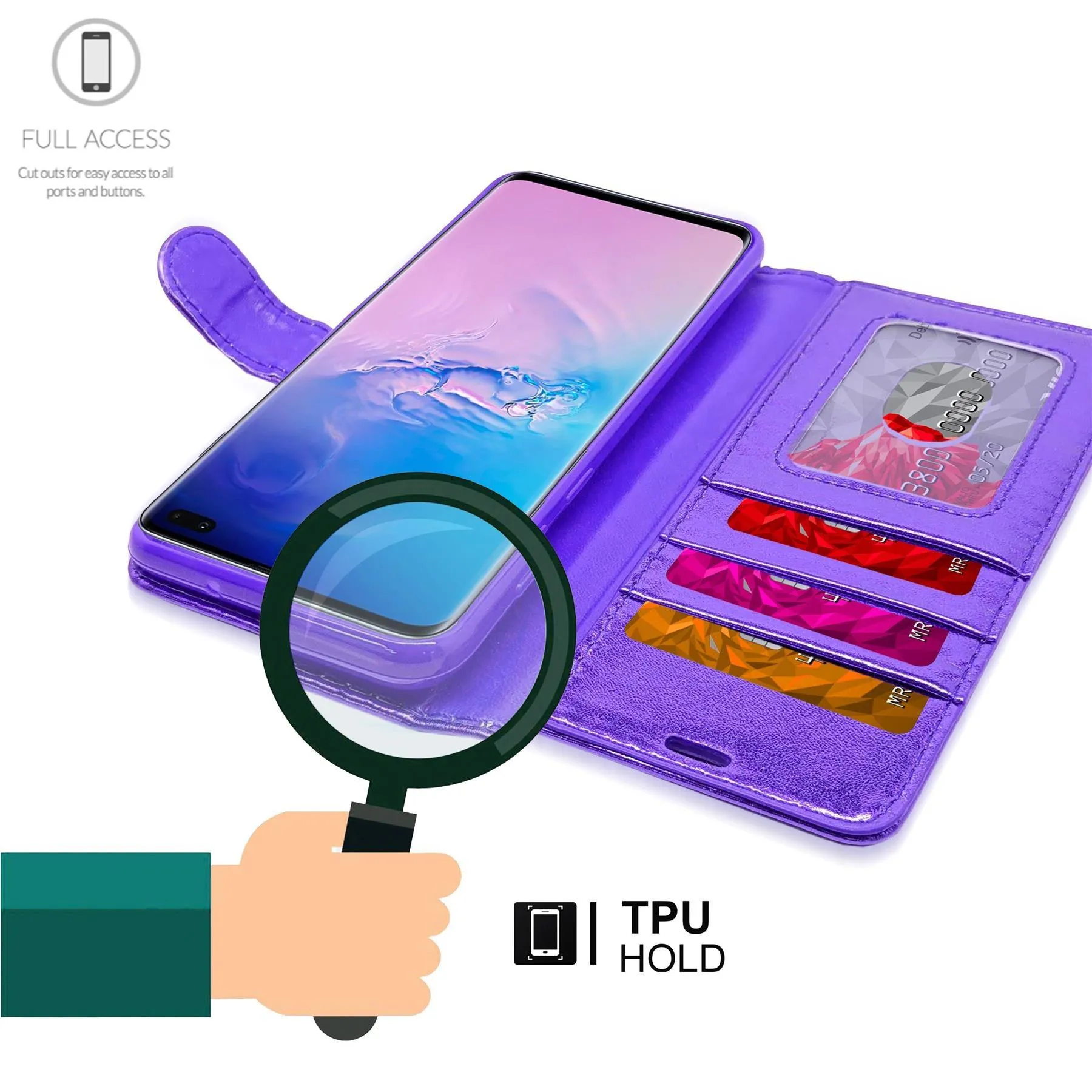 Huawei P30 Lite Flip Folio Book Wallet Case