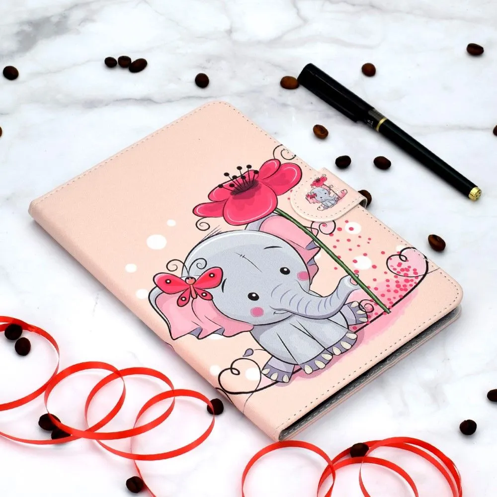 iPad 10.2 (2021) / Air (2019) cool pattern leather flip case - Elephant