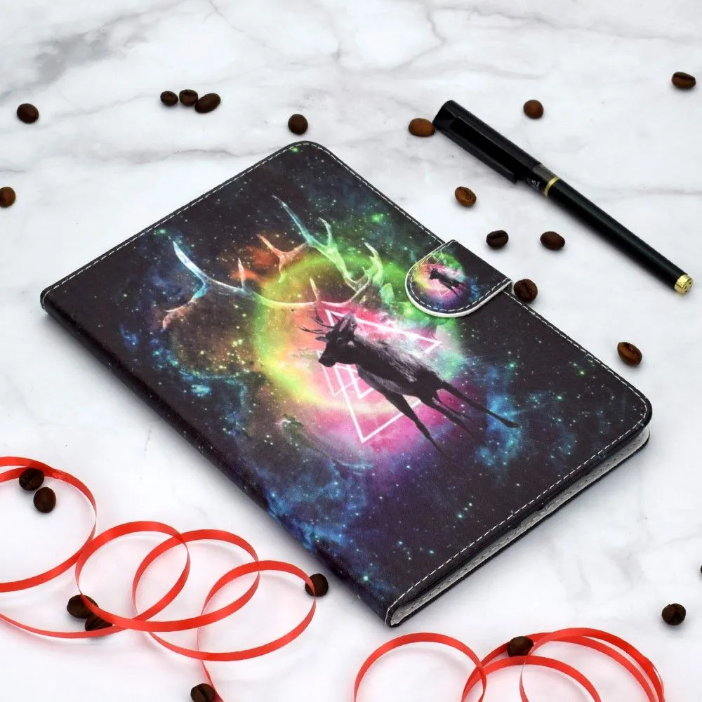 iPad 10.2 (2021) / Air (2019) cool pattern leather flip case - Elk