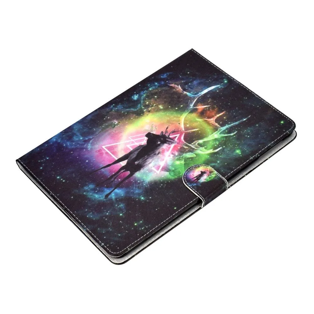 iPad 10.2 (2021) / Air (2019) cool pattern leather flip case - Elk