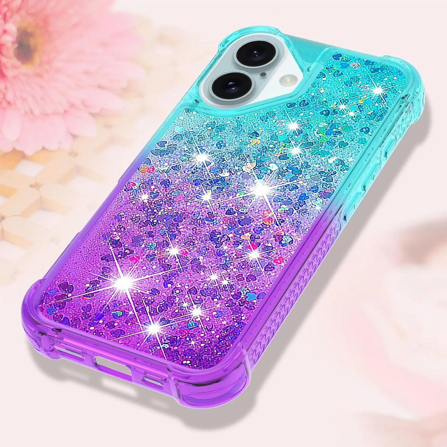 iPhone 16 Glitter Liquid Cute Protective Bumper Soft TPU Case