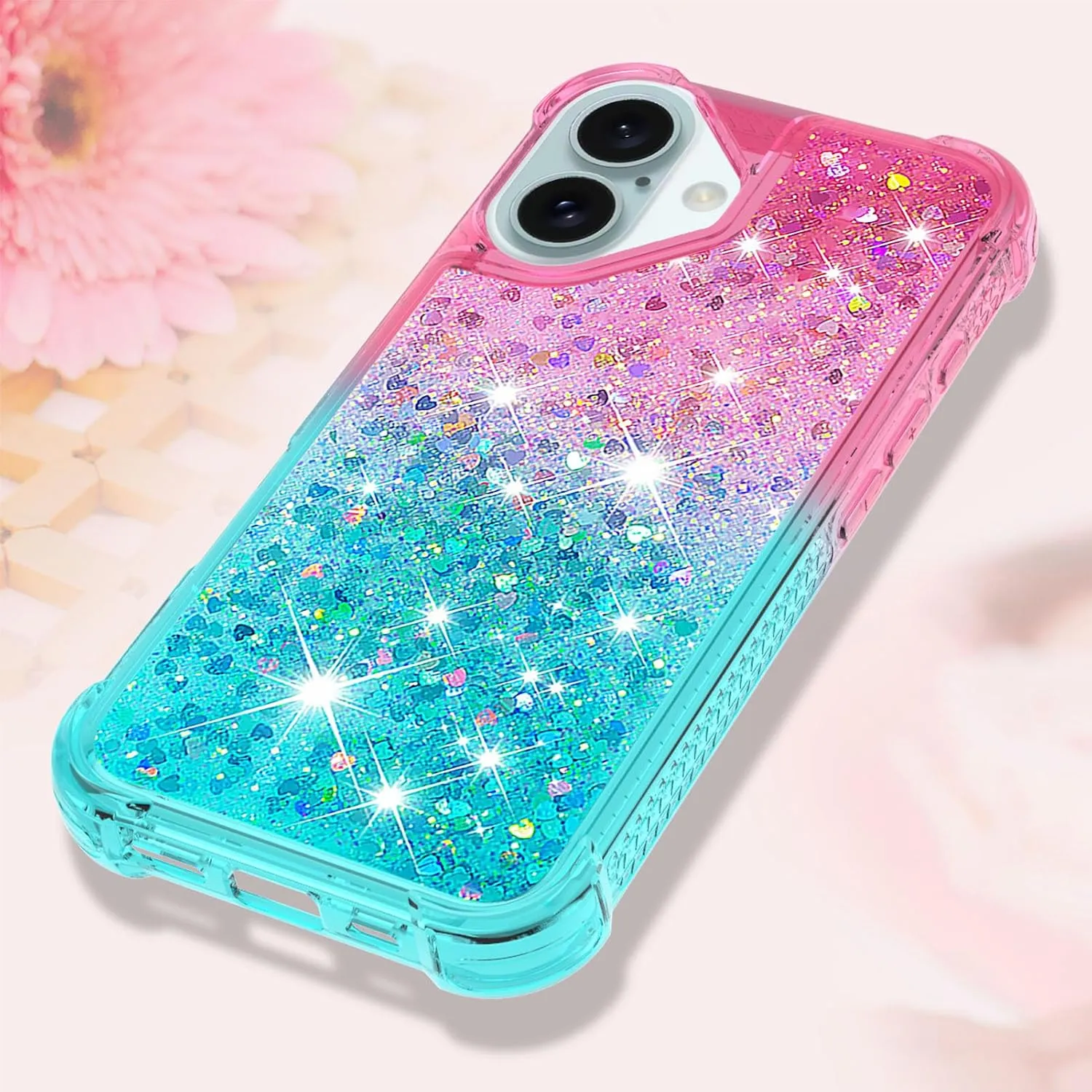 iPhone 16 Glitter Liquid Cute Protective Bumper Soft TPU Case