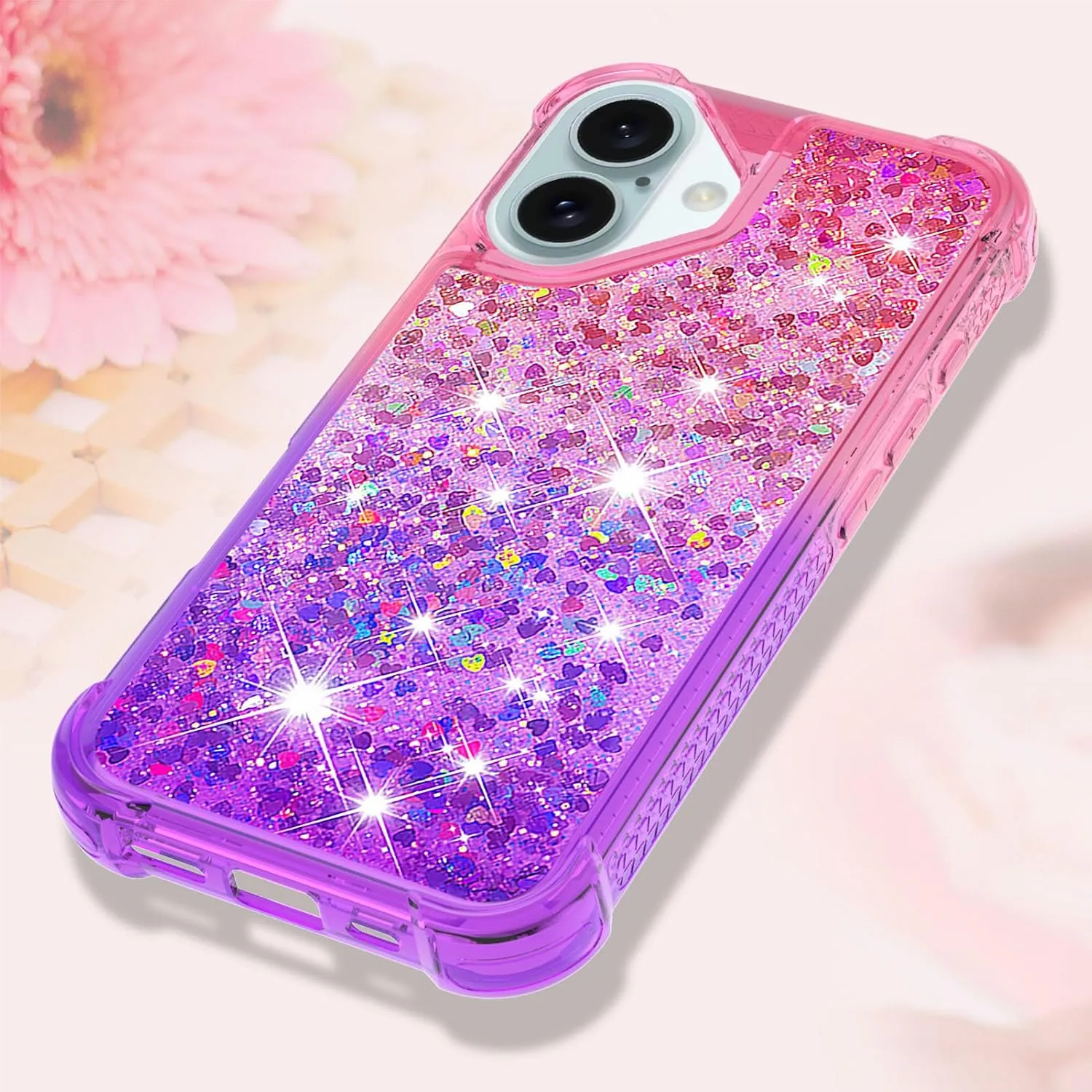 iPhone 16 Glitter Liquid Cute Protective Bumper Soft TPU Case