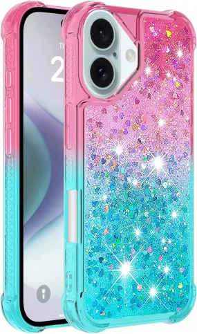 iPhone 16 Glitter Liquid Cute Protective Bumper Soft TPU Case