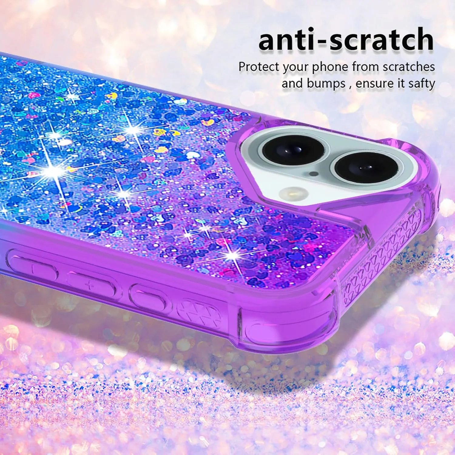 iPhone 16 Glitter Liquid Cute Protective Bumper Soft TPU Case