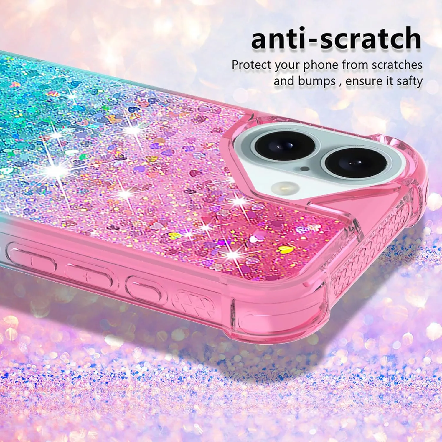 iPhone 16 Glitter Liquid Cute Protective Bumper Soft TPU Case