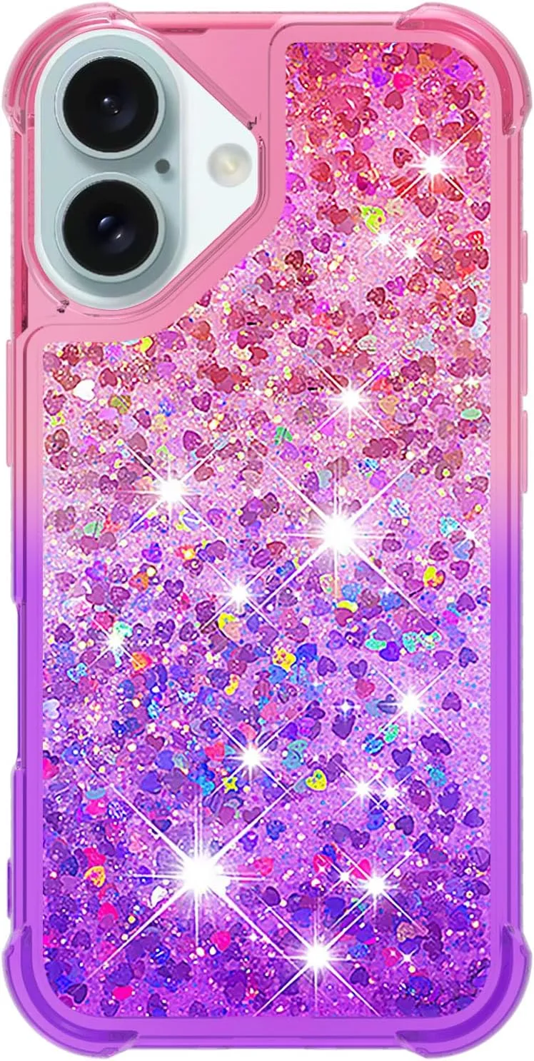 iPhone 16 Glitter Liquid Cute Protective Bumper Soft TPU Case