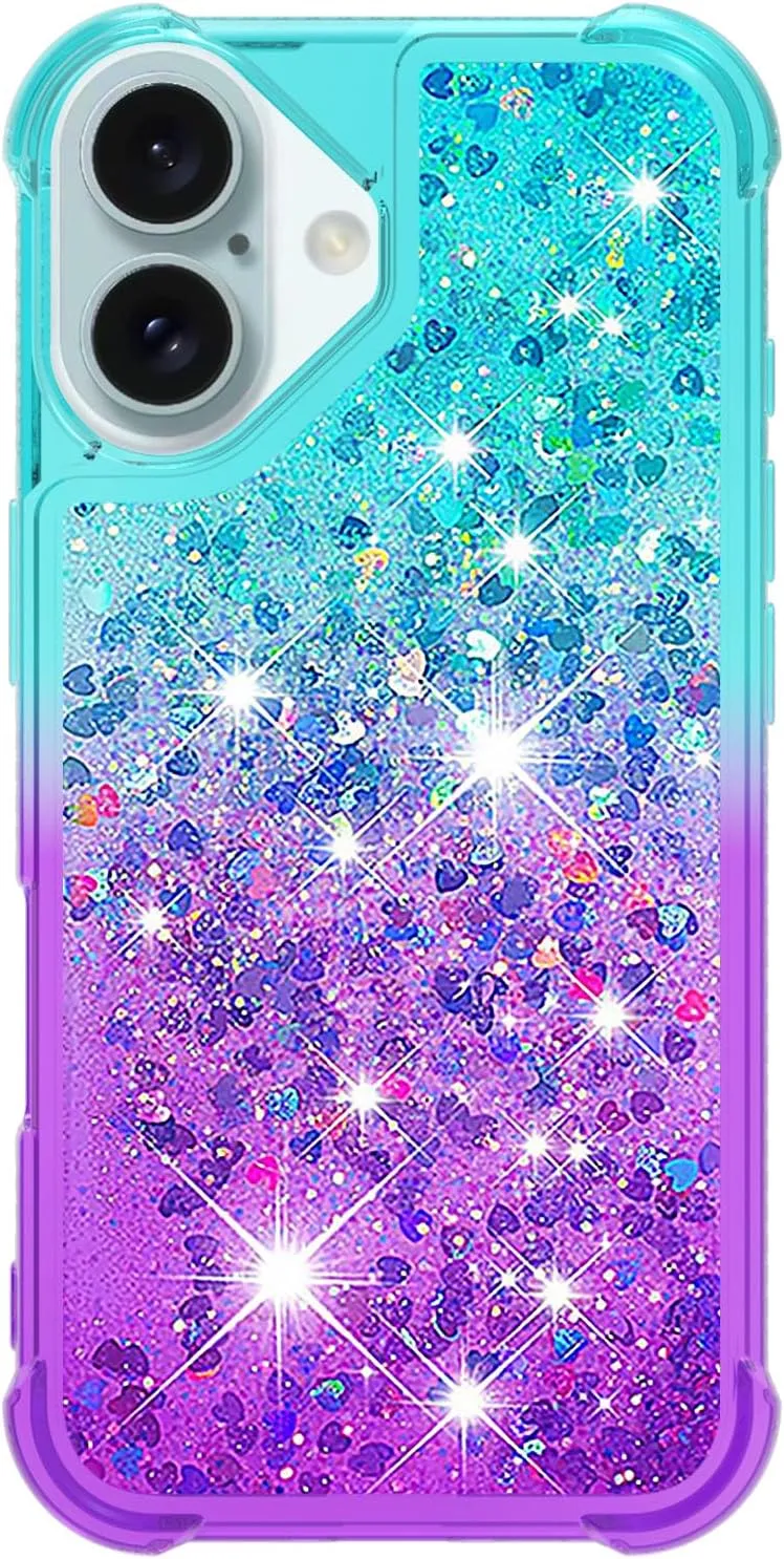 iPhone 16 Glitter Liquid Cute Protective Bumper Soft TPU Case