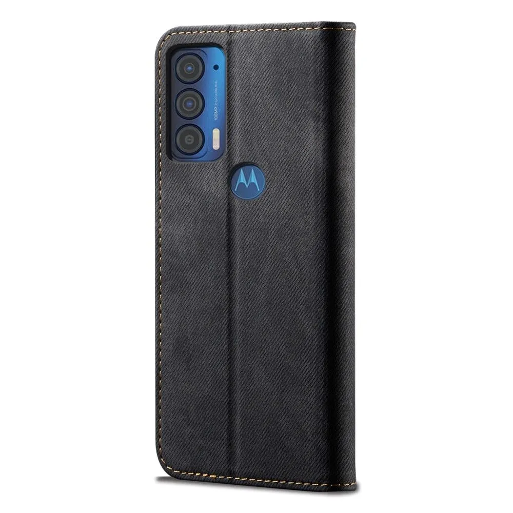 Jeans Motorola Edge (2021) Flip case - Black