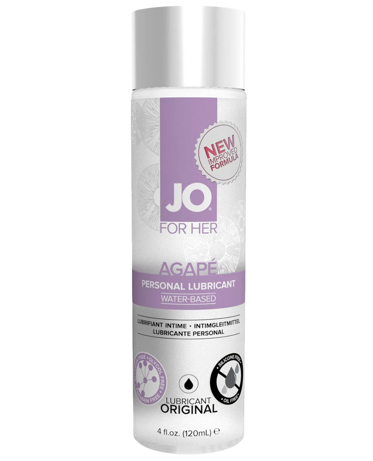 JO Natural Agape Original Lubricant - 4 oz