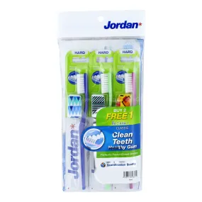 Jordan Classic Hard Toothbrush 3pcs/pack