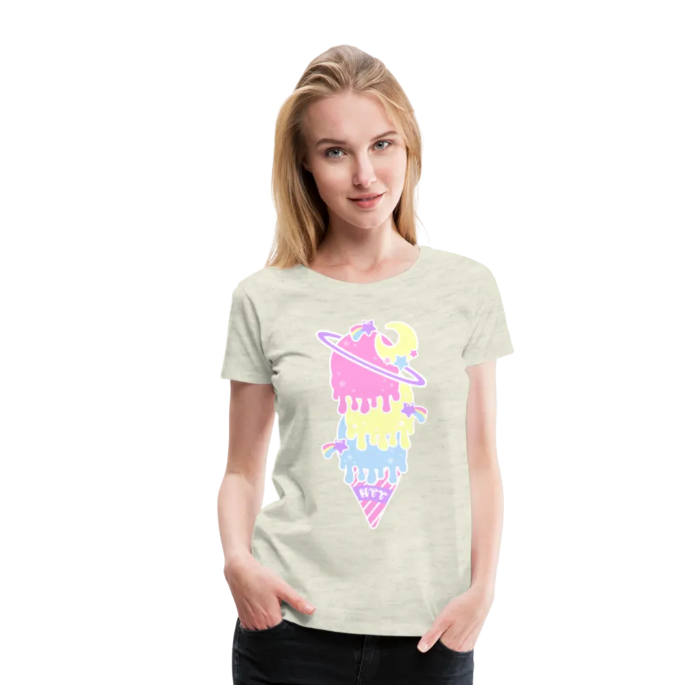 Kawaii cosmic melty ice cream Women’s Premium T-Shirt