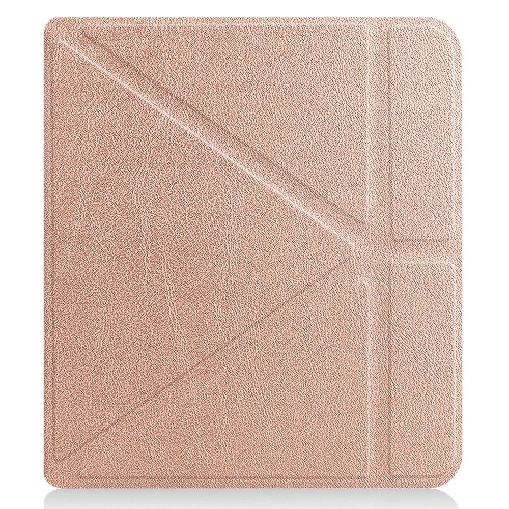 Kobo Sage cool origami stand PU leather flip case - Rose Gold