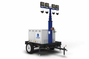 Larson Electronics 36' Mobile LED Security Tower - 6 kW Diesel Gen - (2) LED Lamps, (2) Cameras, 4TB NVR, Router - Blue SL