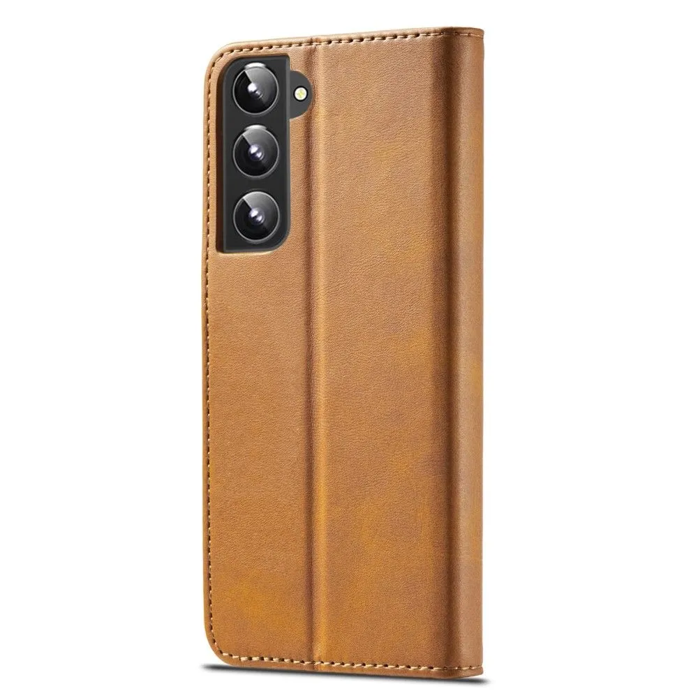 LC.IMEEKE Samsung Galaxy S22 Flip Case - Light Brown