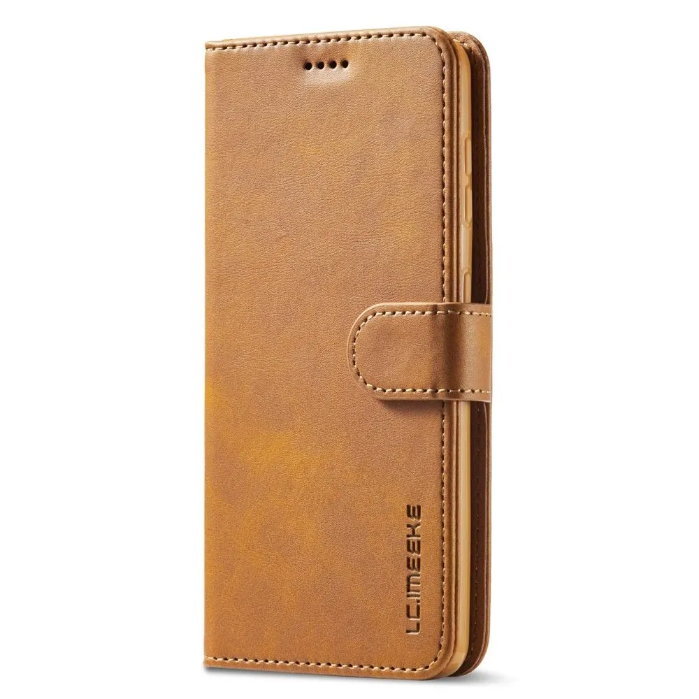 LC.IMEEKE Samsung Galaxy S22 Flip Case - Light Brown