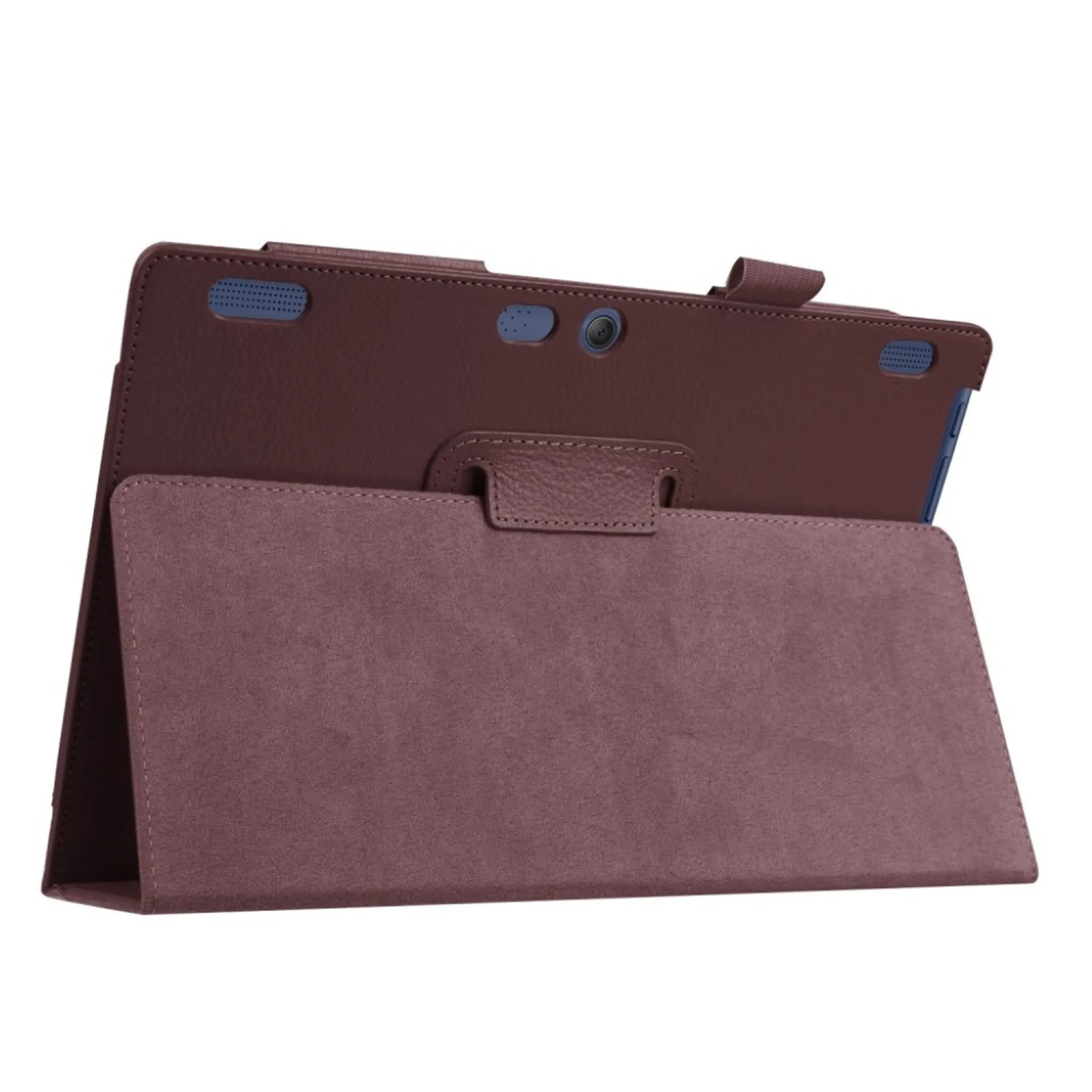 Lenovo Tab 10 TB-X103F litchi skin leather flip case - Brown