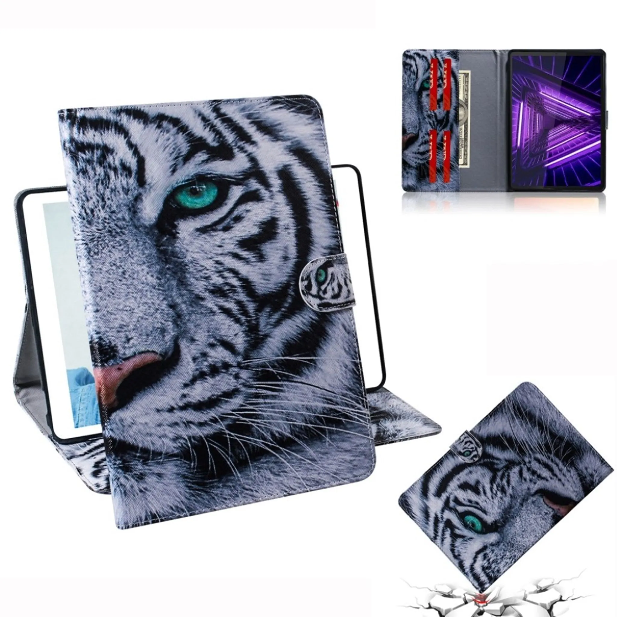 Lenovo Tab M10 FHD Plus patterned leather case  - Tiger