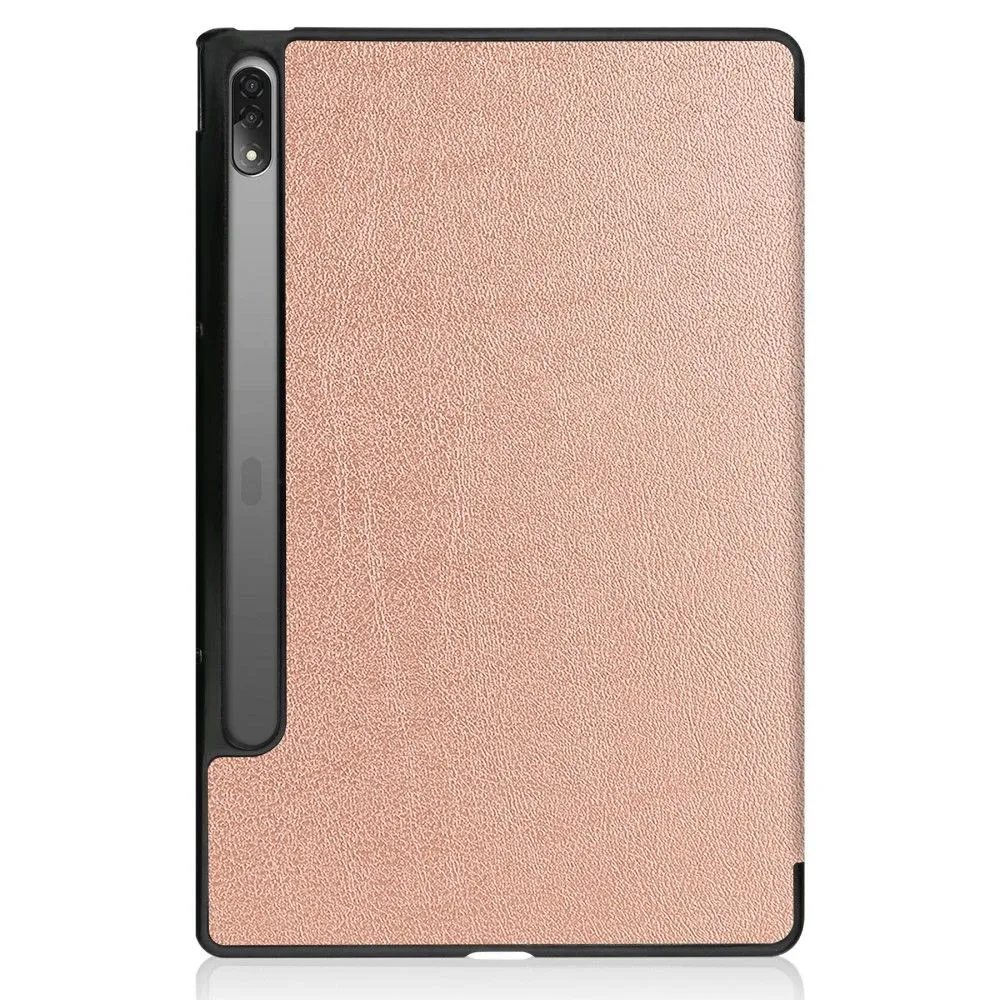 Lenovo Tab P12 Pro tri-fold leather flip case - Rose Gold