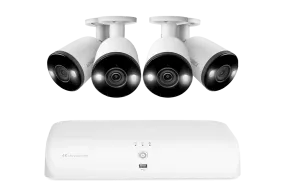 Lorex 4K (8 Camera Capable) 2TB Wired NVR System with Smart Deterrence and Smart Motion Detection Bullet Cameras