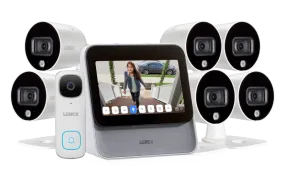 Lorex Smart Home Security Center with Six 1080p Outdoor Wi-Fi Cameras and 2K Video Doorbell