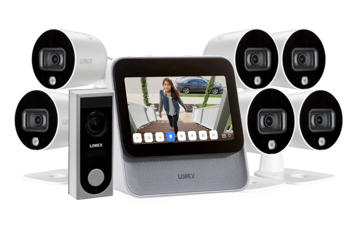 Lorex Smart Home Security Center with Six 1080p Outdoor Wi-Fi Cameras and HD Video Doorbell