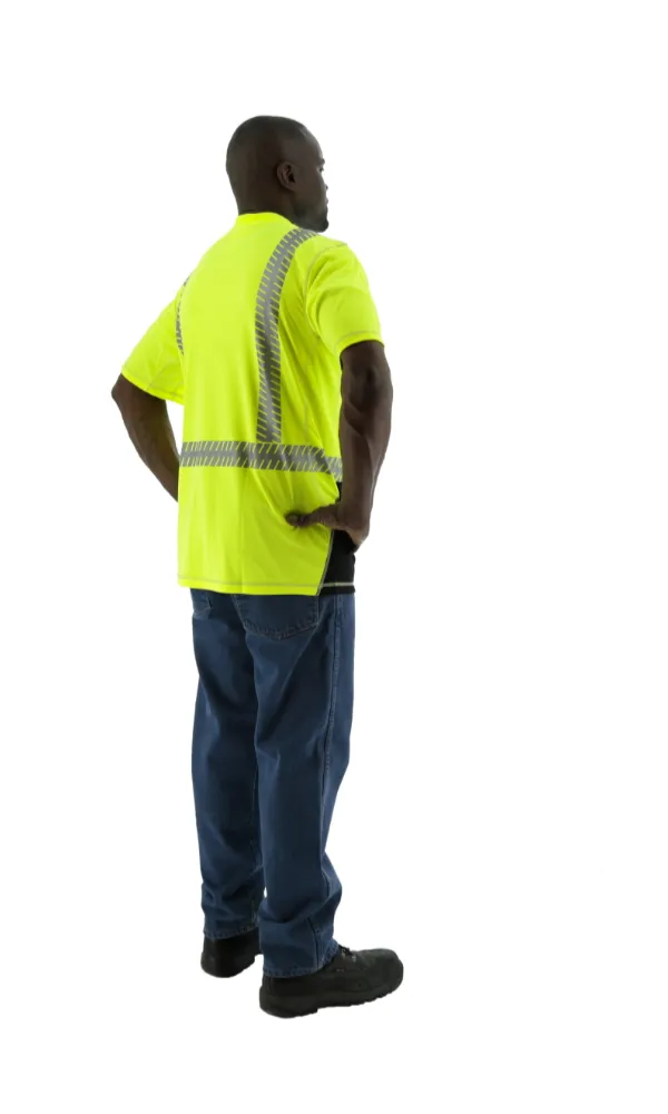 Majestic 75-5217 Hi-Vis Yellow Snag Resistant Short Sleeve Reflective Chainsaw Striping ANSI 2, R