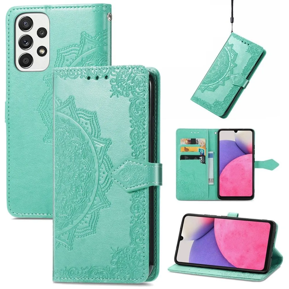 Mandala Samsung Galaxy A73 Flip case - Green