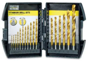 Master Mechanic 647386 Titanium Nitride Drill Bit Set, 17-Piece