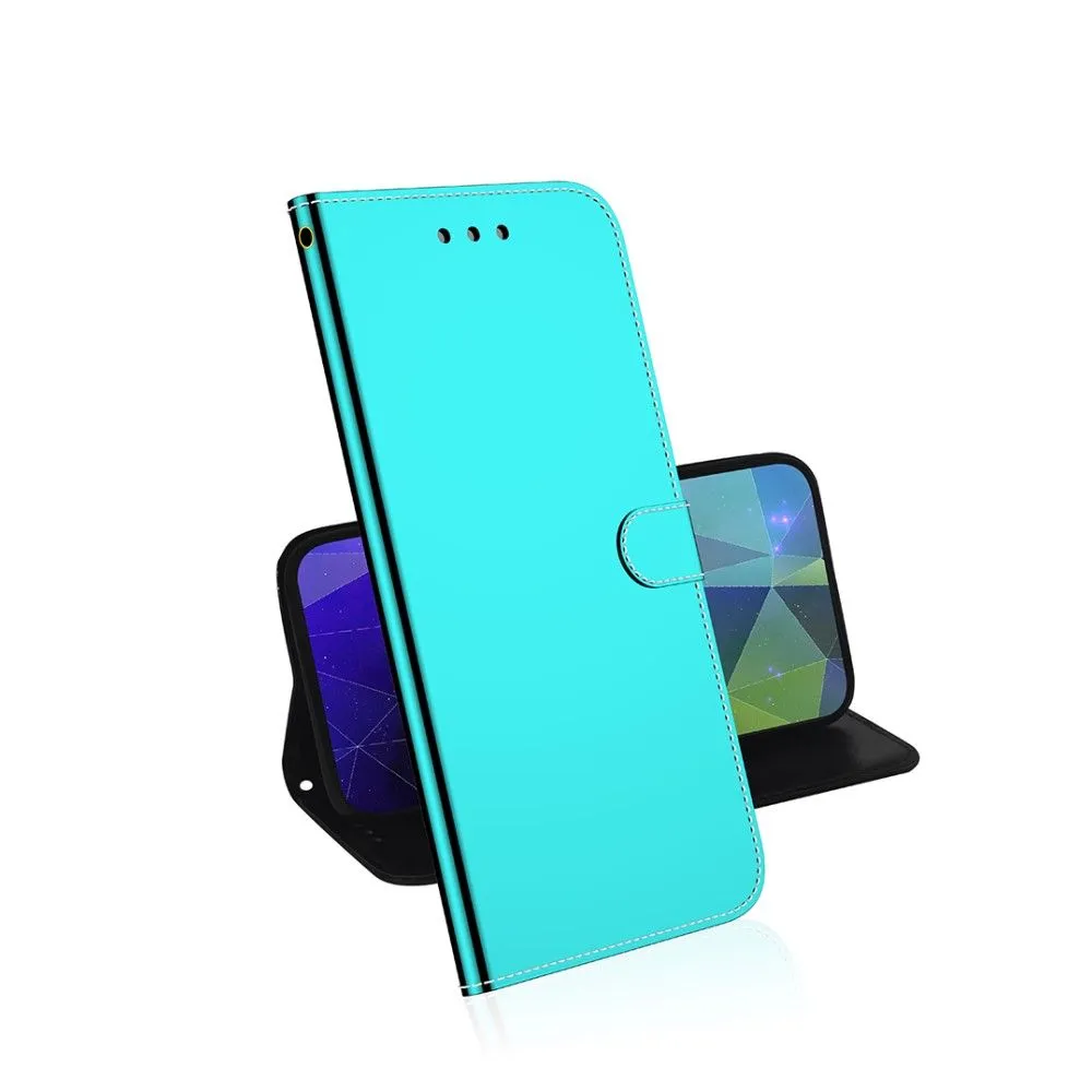 Mirror Motorola Edge (2021) flip case - Cyan