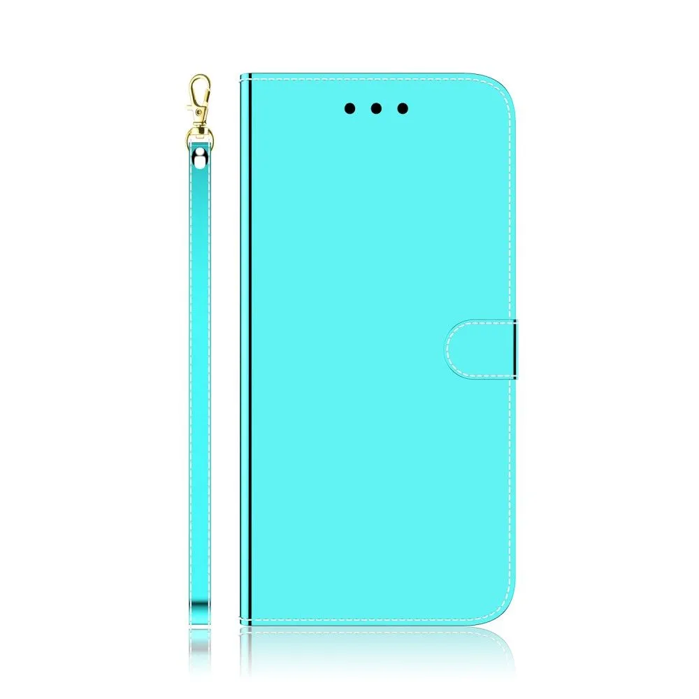 Mirror Motorola Edge (2021) flip case - Cyan