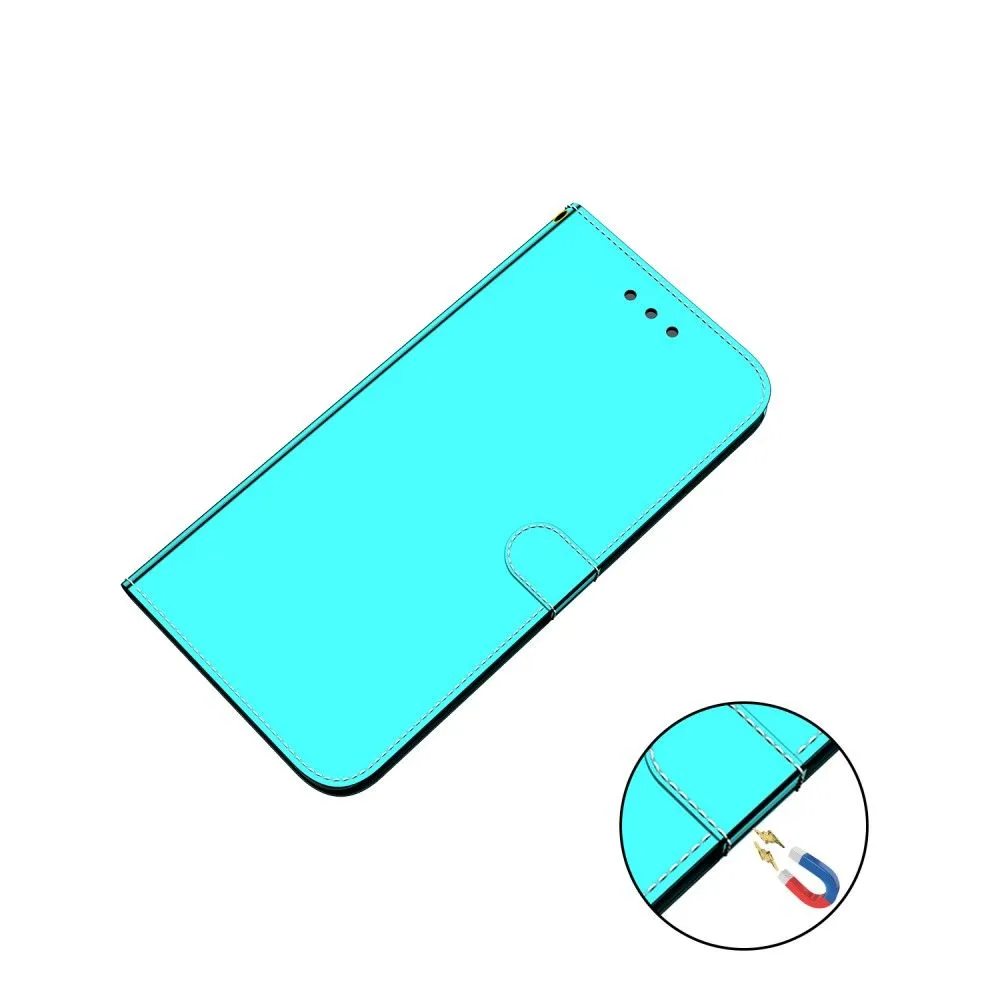 Mirror Motorola Edge (2021) flip case - Cyan