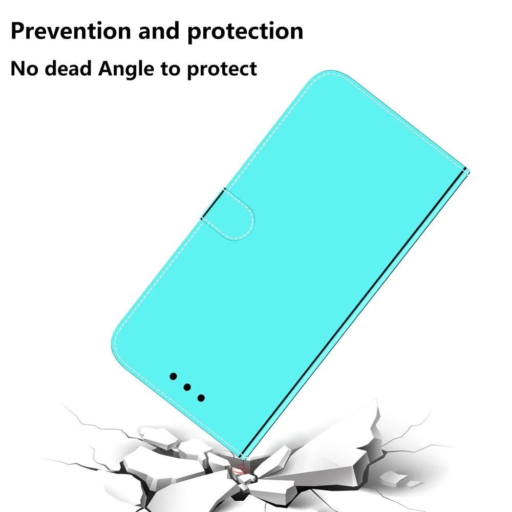 Mirror Motorola Edge (2021) flip case - Cyan