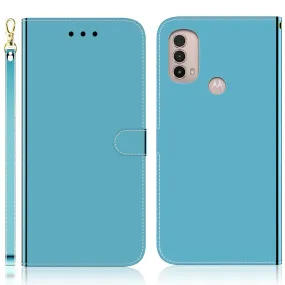 Mirror Motorola Moto E30 / E40 / E20 flip case - Blue