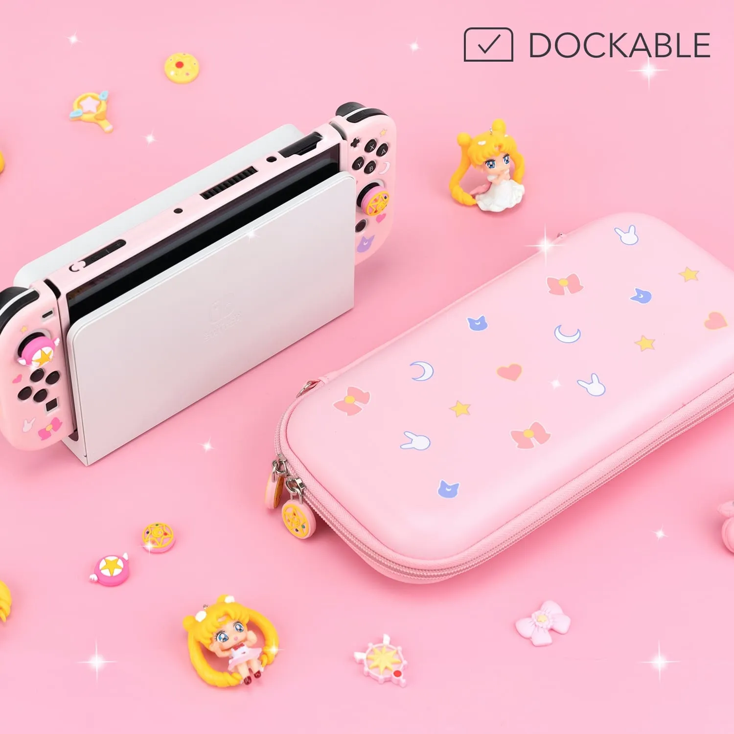 Moon Anime Bundle - Nintendo Switch Lite OLED Case Cover Grips