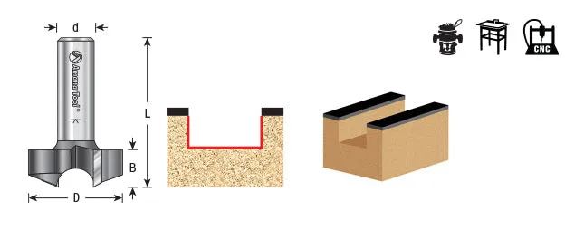 Mortising Straight Plunge Router Bit | 2 Flute | 1 1⁄4 Dia x 1⁄2 x 1⁄2" Shank | 45580 | 738685455807