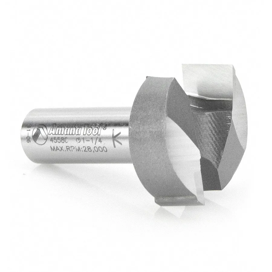 Mortising Straight Plunge Router Bit | 2 Flute | 1 1⁄4 Dia x 1⁄2 x 1⁄2" Shank | 45580 | 738685455807