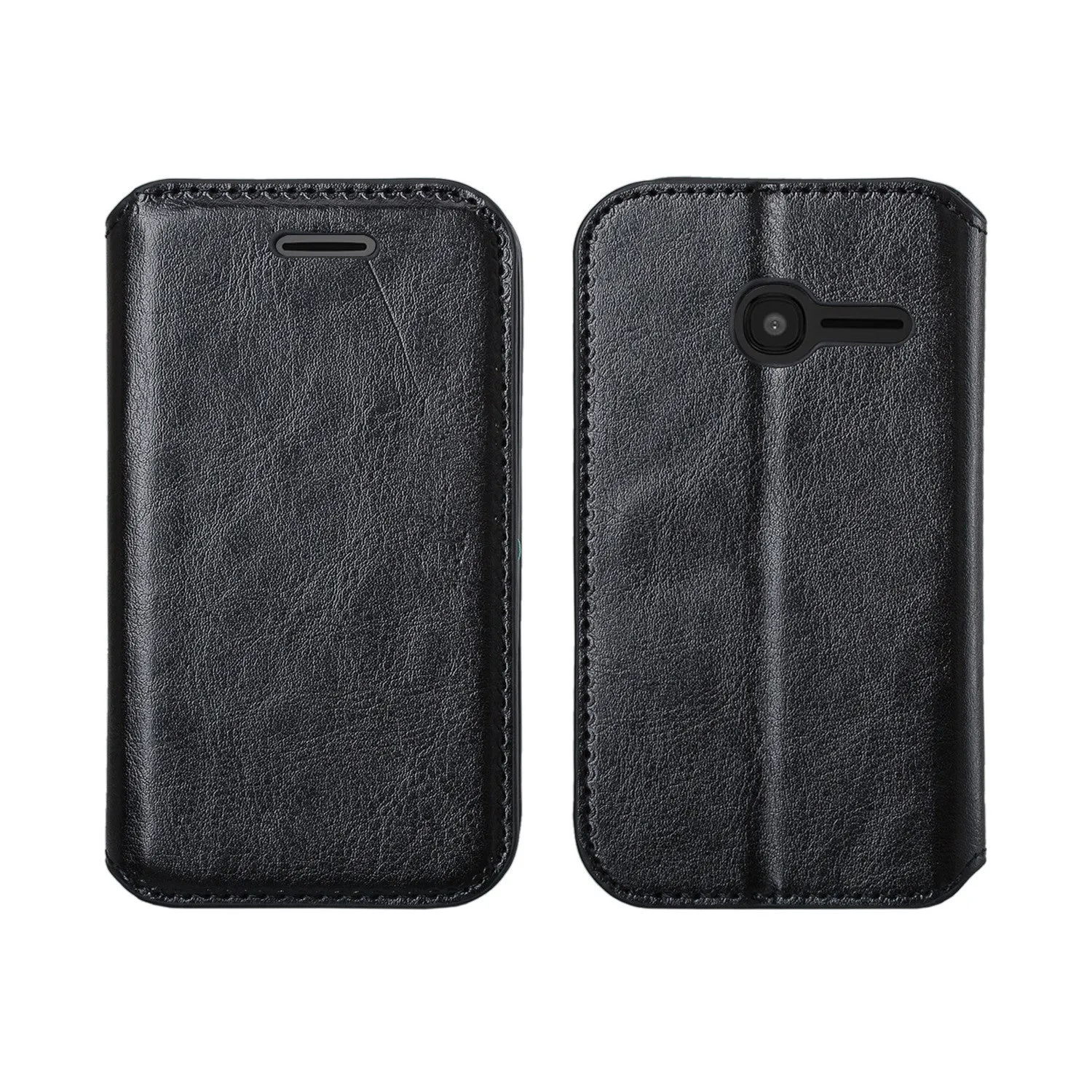 Onetouch Pixi Pulsar Case, Flip Fold [Kickstand Feature] Pu Leather Wallet Case with ID & Credit Card Slots For Alcatel Onetouch Pixi Pulsar - Black